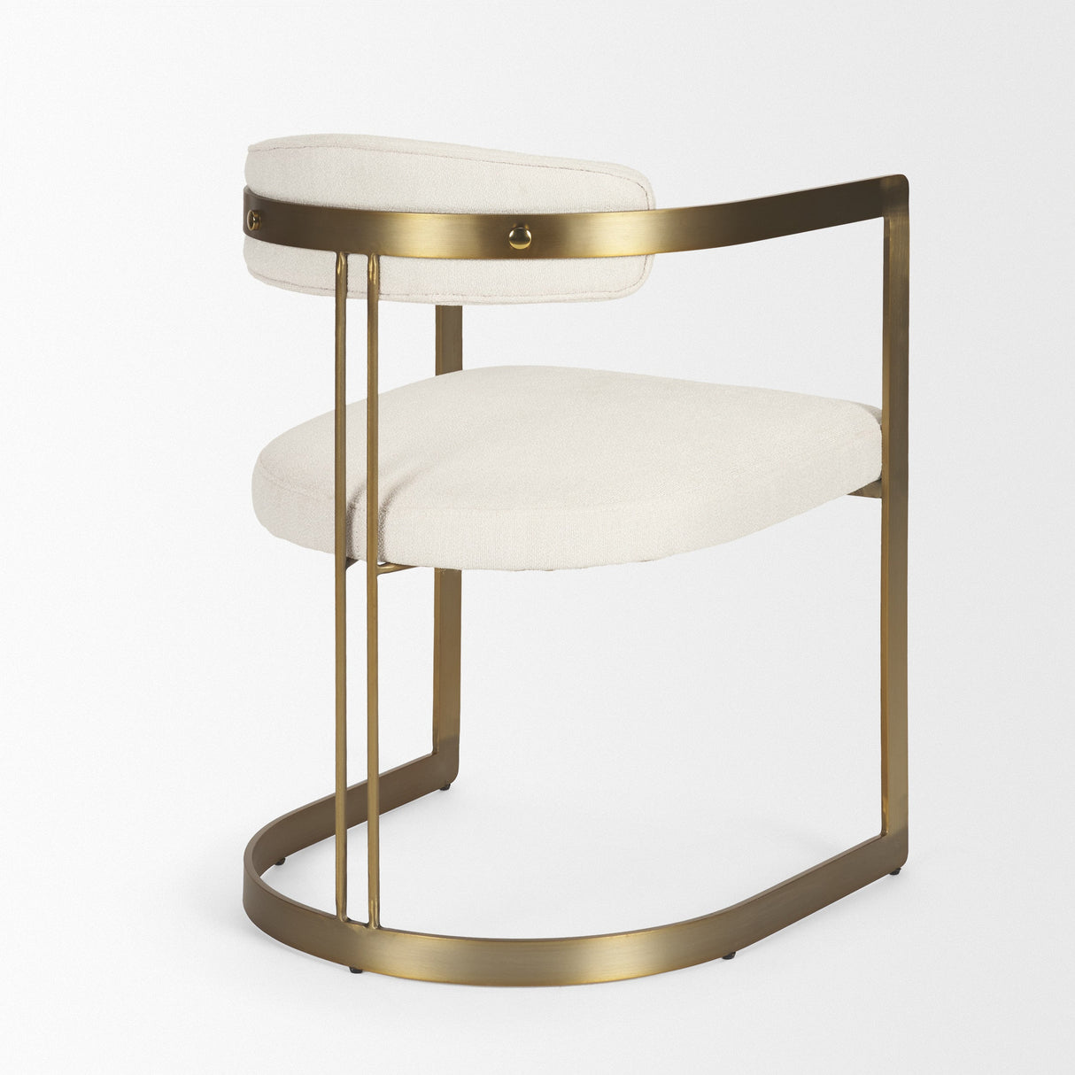 Hollyfield II Cream Fabric Seat W/ Gold Iron Frame Dining Chair by Mercana at Eve Furniture
