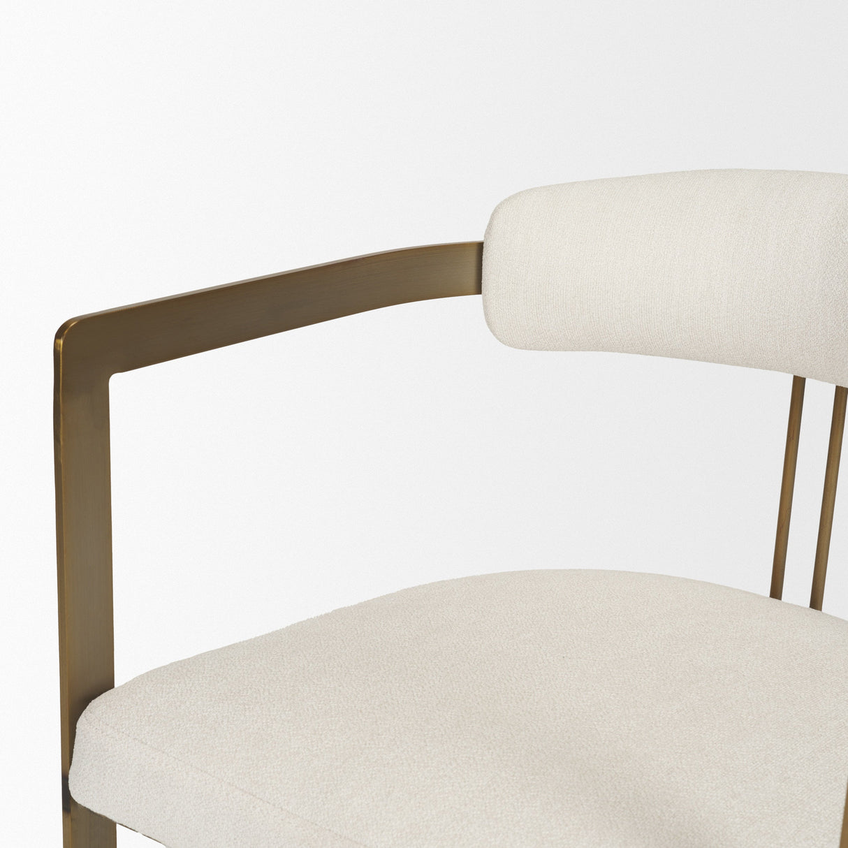 Hollyfield II Cream Fabric Seat W/ Gold Iron Frame Dining Chair by Mercana at Eve Furniture