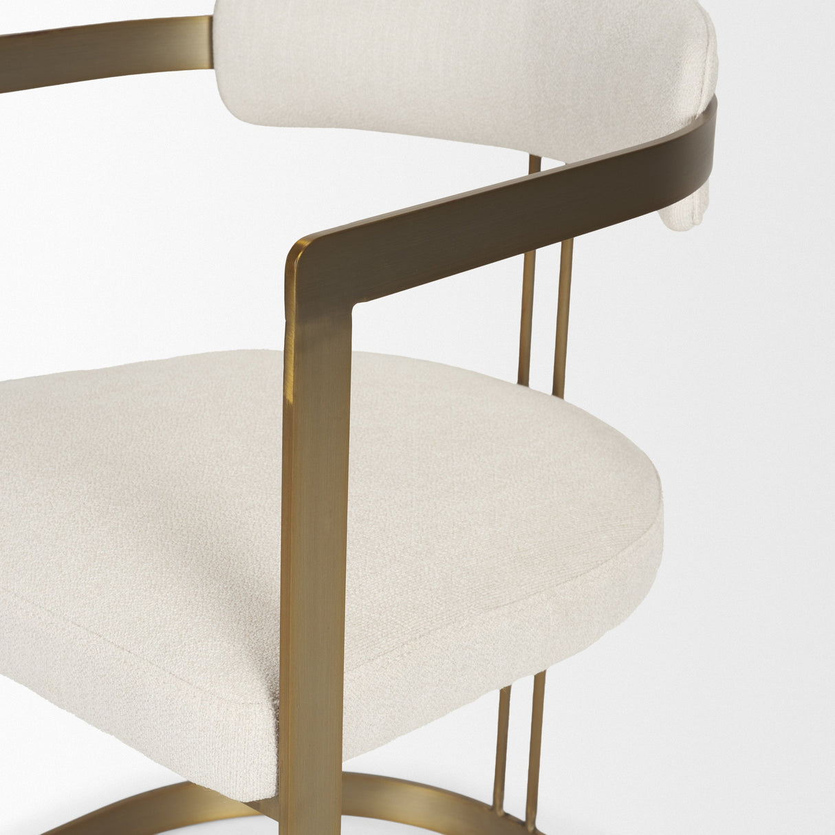 Hollyfield II Cream Fabric Seat W/ Gold Iron Frame Dining Chair by Mercana at Eve Furniture