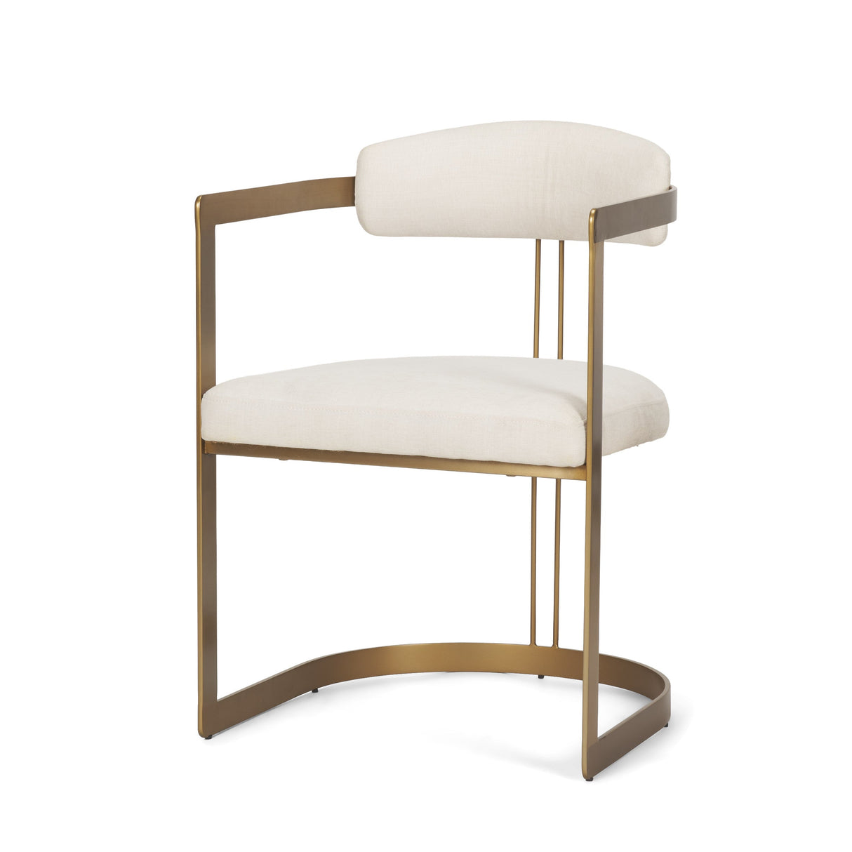 Hollyfield II Cream Fabric Seat W/ Gold Iron Frame Dining Chair by Mercana at Eve Furniture