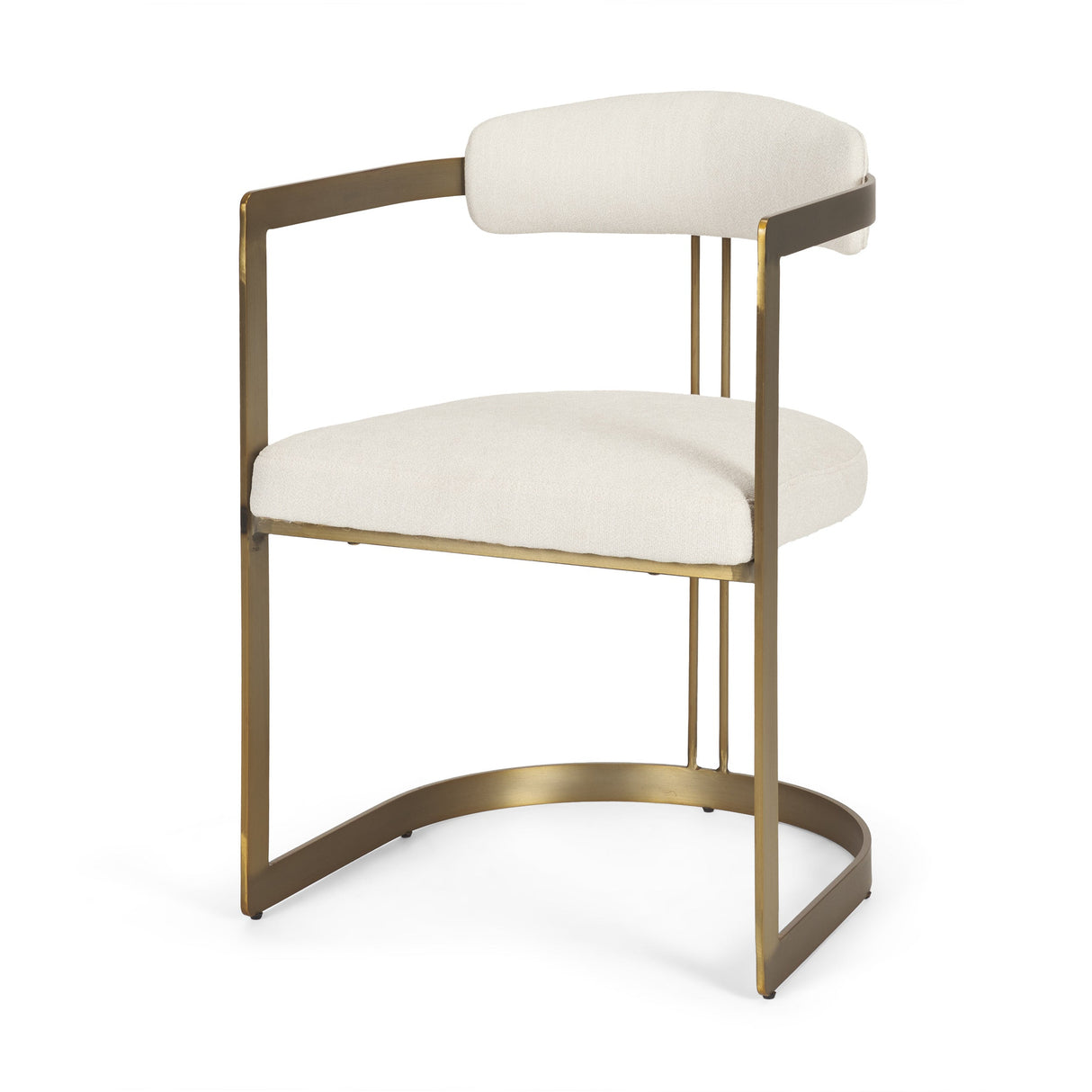 Hollyfield II Cream Fabric Seat W/ Gold Iron Frame Dining Chair by Mercana at Eve Furniture