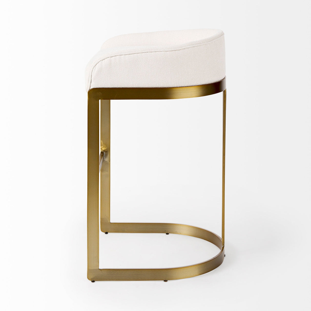 Hollyfield II Cream Fabric Seat W/ Gold Metal Base Bar Stool by Mercana at Eve Furniture