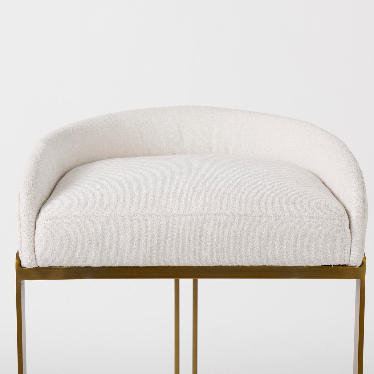 Hollyfield II Cream Fabric Seat W/ Gold Metal Base Bar Stool by Mercana at Eve Furniture