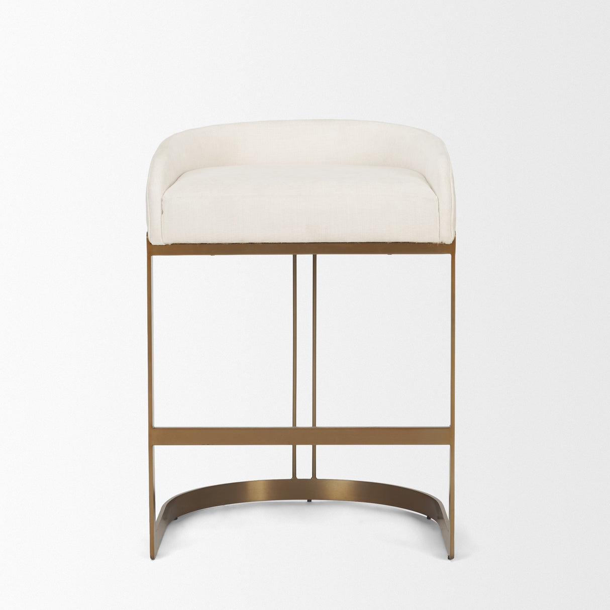 Hollyfield II Cream Fabric Seat W/ Gold Metal Base Counter Stool by Mercana at Eve Furniture