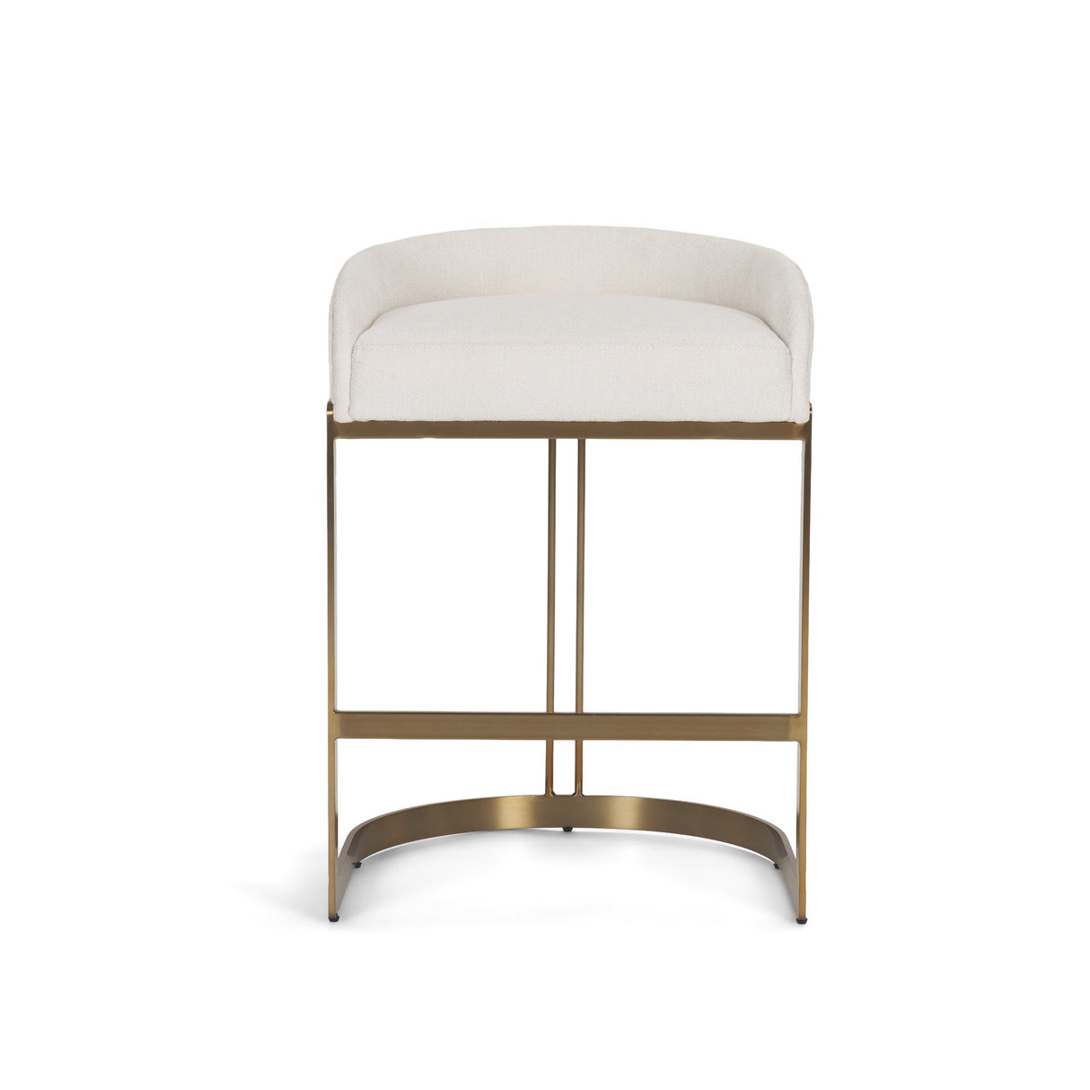 Hollyfield II Cream Fabric Seat W/ Gold Metal Base Counter Stool by Mercana at Eve Furniture
