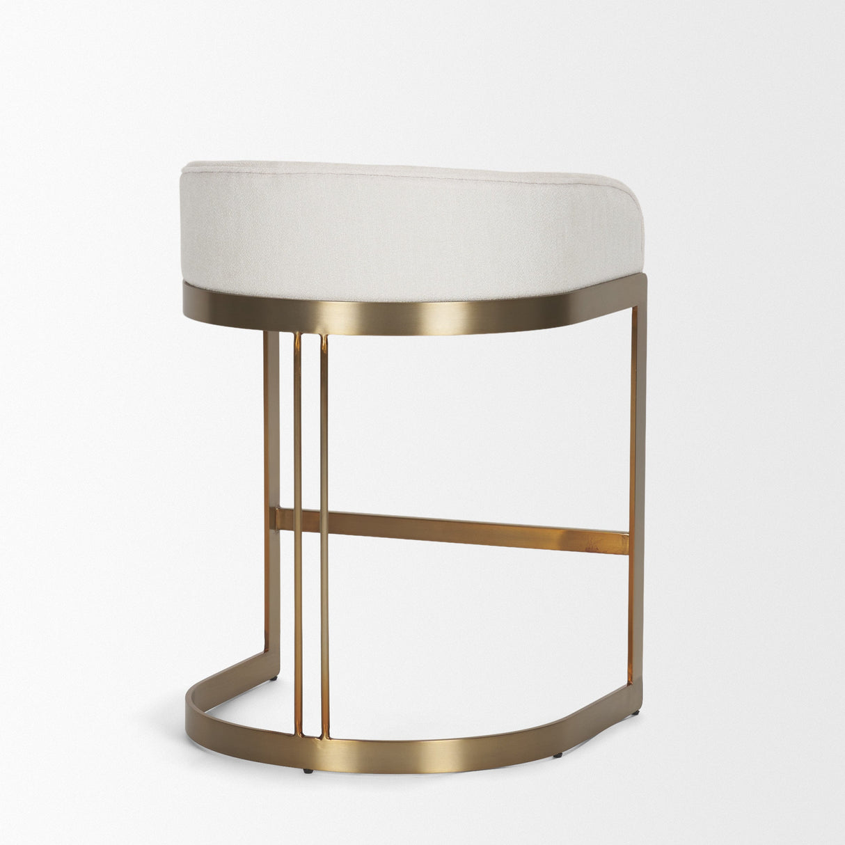Hollyfield II Cream Fabric Seat W/ Gold Metal Base Counter Stool by Mercana at Eve Furniture