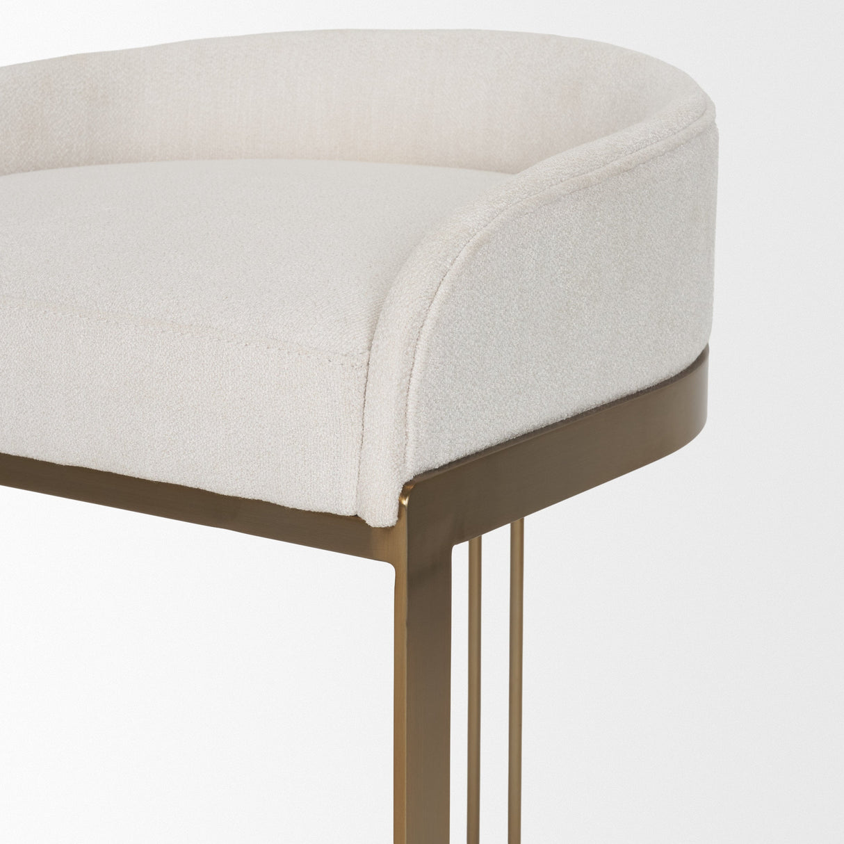 Hollyfield II Cream Fabric Seat W/ Gold Metal Base Counter Stool by Mercana at Eve Furniture