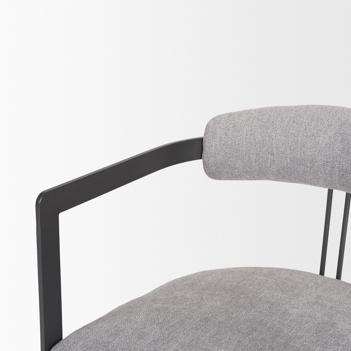Hollyfield II Gray Fabric Seat W/ Gray Iron Frame Dining Chair by Mercana at Eve Furniture