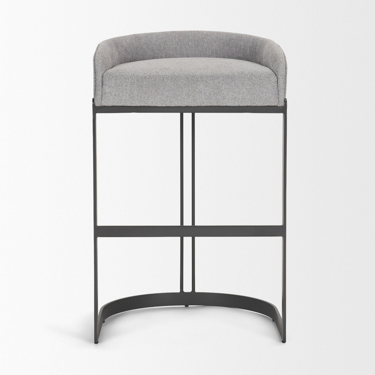 Hollyfield II Gray Fabric Seat W/ Gray Metal Base Bar Stool by Mercana at Eve Furniture