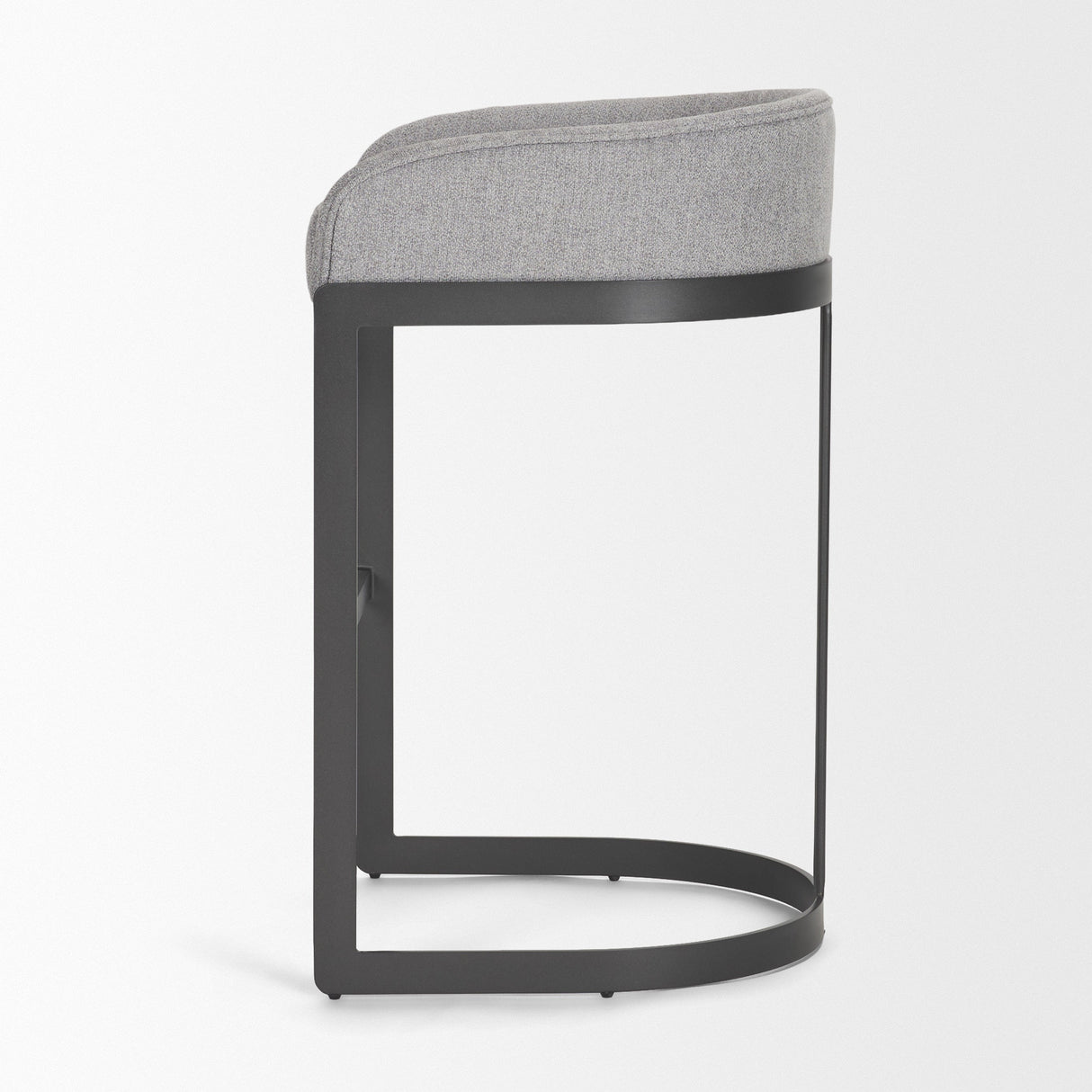 Hollyfield II Gray Fabric Seat W/ Gray Metal Base Bar Stool by Mercana at Eve Furniture