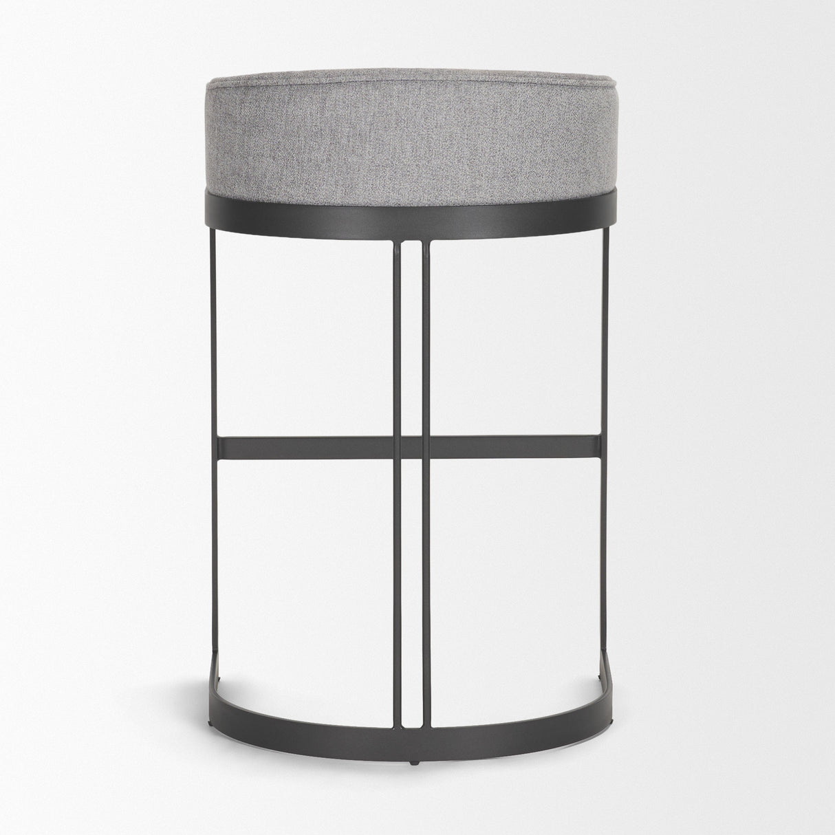 Hollyfield II Gray Fabric Seat W/ Gray Metal Base Bar Stool by Mercana at Eve Furniture
