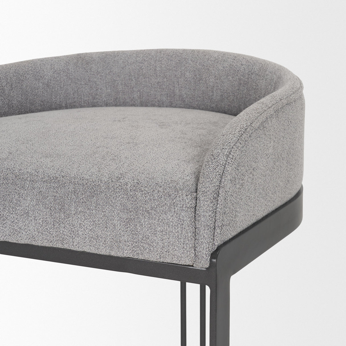 Hollyfield II Gray Fabric Seat W/ Gray Metal Base Bar Stool by Mercana at Eve Furniture