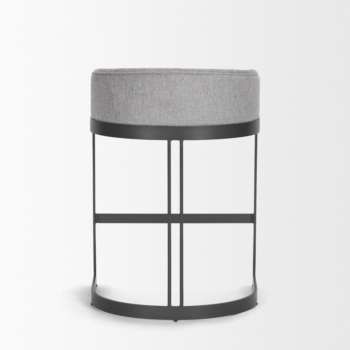 Hollyfield II Gray Fabric Seat W/ Gray Metal Base Counter Stool by Mercana at Eve Furniture