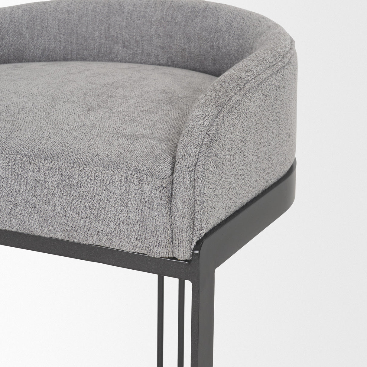 Hollyfield II Gray Fabric Seat W/ Gray Metal Base Counter Stool by Mercana at Eve Furniture