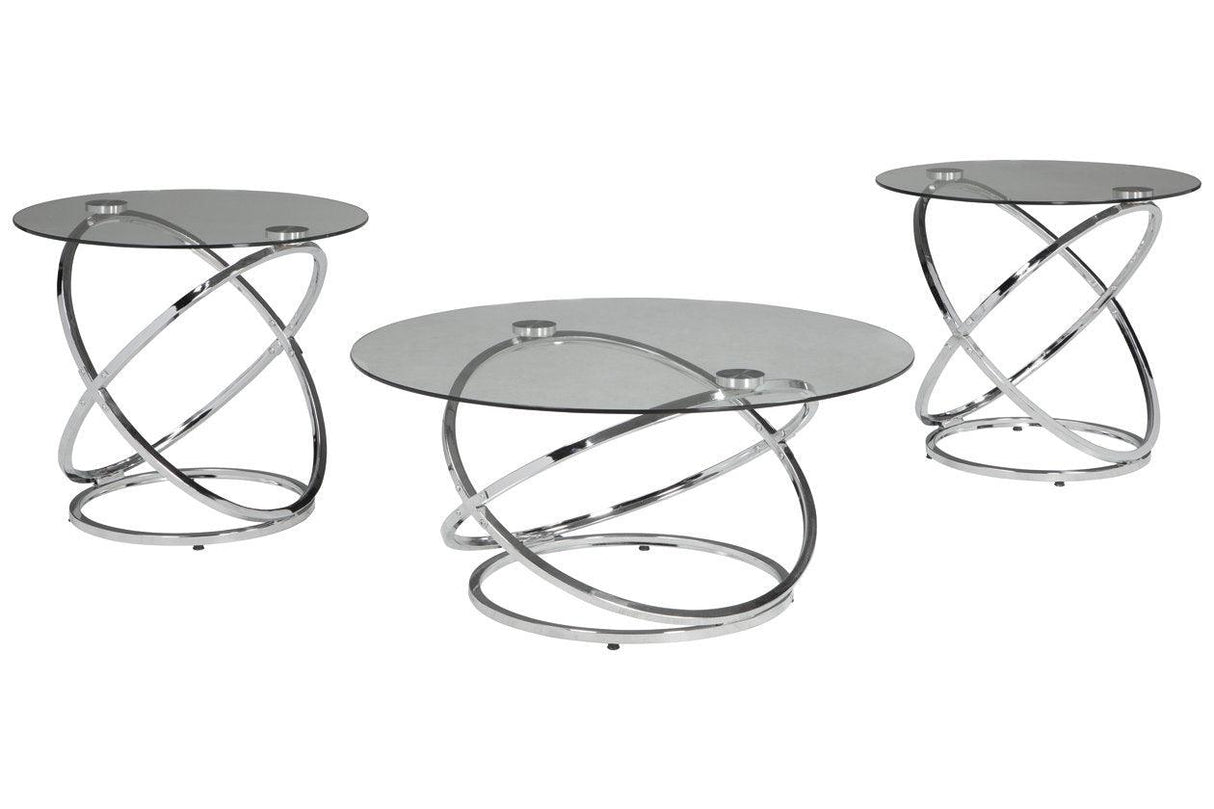 Hollynyx Chrome Finish Table by Ashley at Eve Furniture