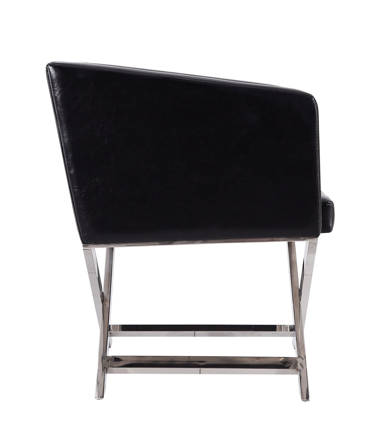 Hollywood Lounge Accent Chair in Black and Polished Chrome by Manhattan Comfort at Eve Furniture