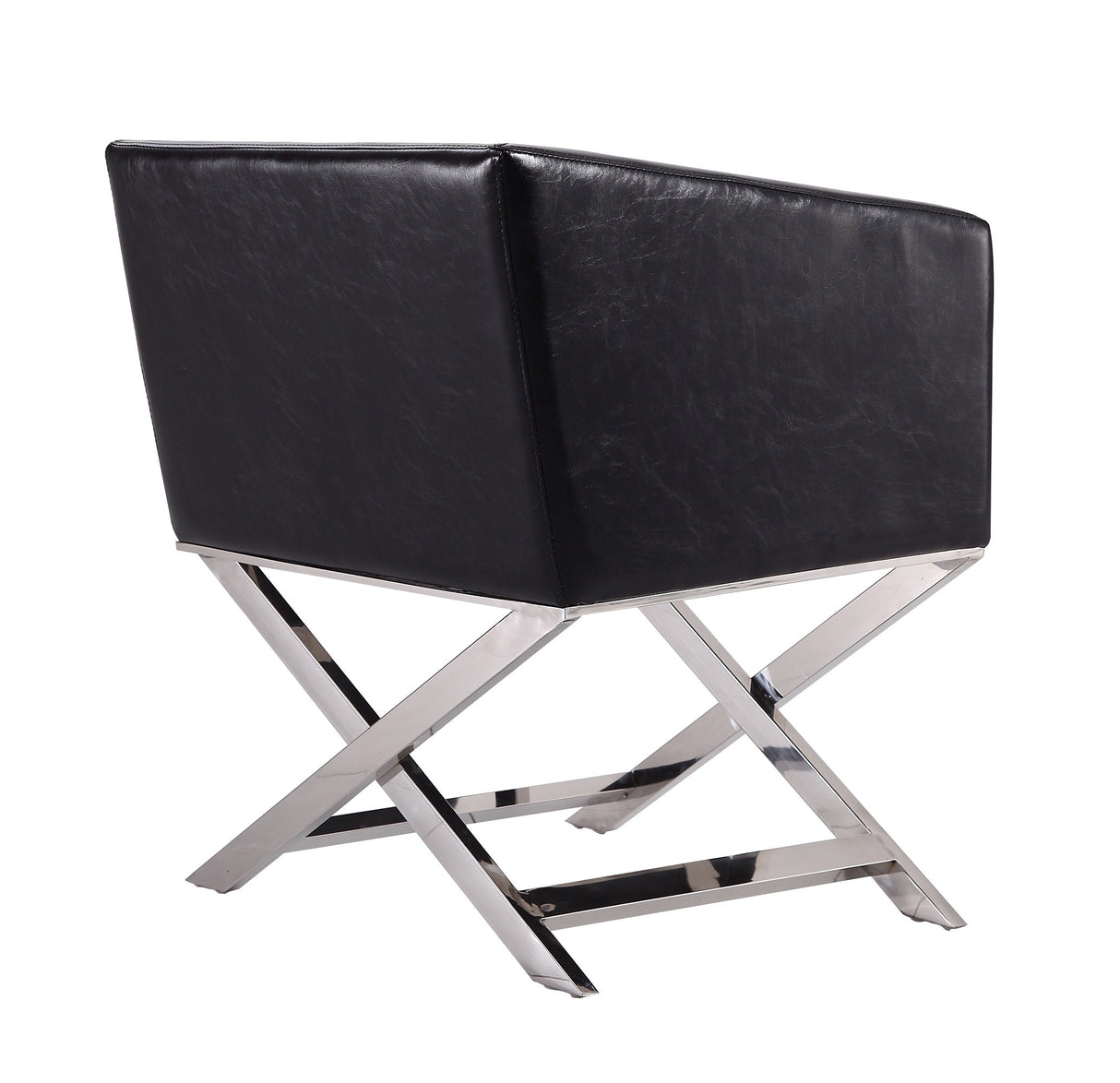 Hollywood Lounge Accent Chair in Black and Polished Chrome by Manhattan Comfort at Eve Furniture