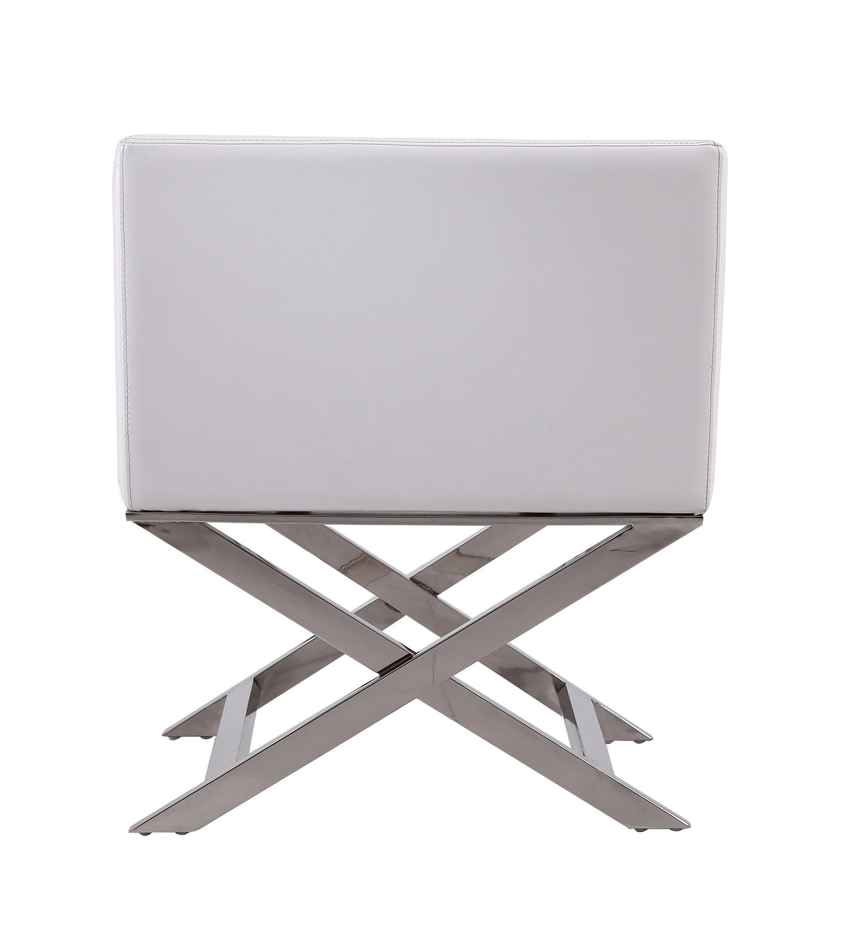 Hollywood Lounge Accent Chair in White and Polished Chrome (set of 2) by Manhattan Comfort at Eve Furniture