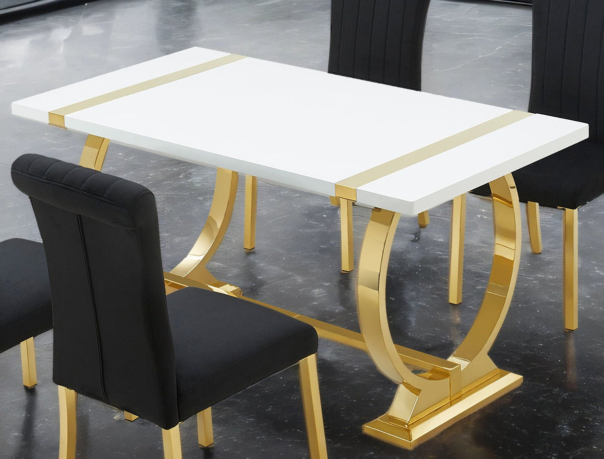 Holstebro Gold/White 60" Dining Table