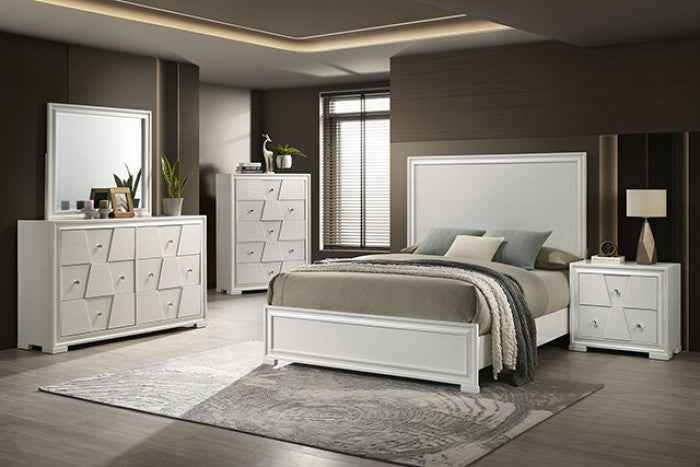 Holsted White 4-Piece Queen Bedroom Set by Furniture of America at Eve Furniture