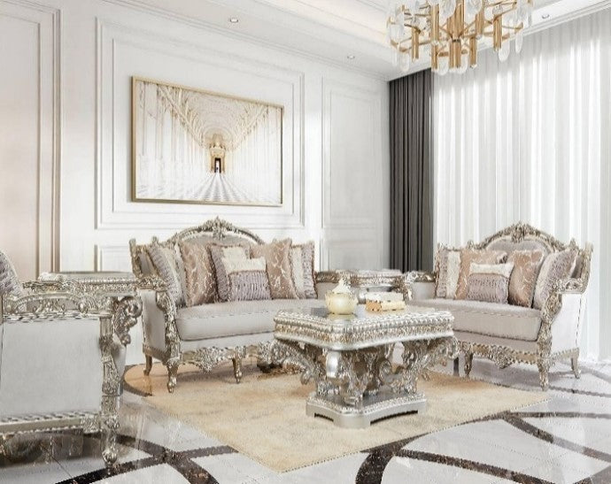 Homey Design HD-1609 Metallic Antique Gold Perfect Brown Loveseat by Homey Design at Eve Furniture