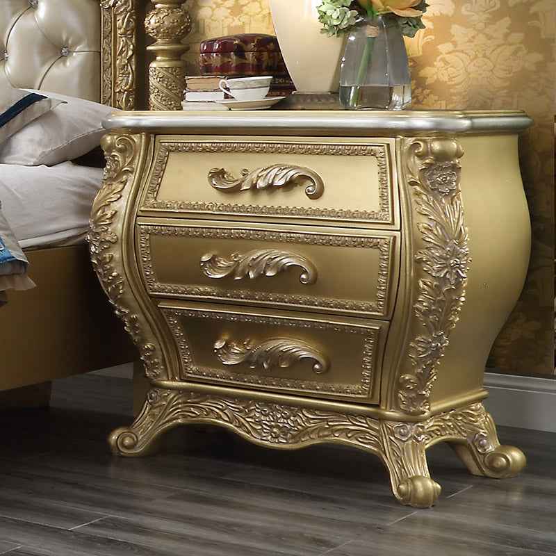 Homey Design HD-1801 Metallic Antique Gold Nightstand by Homey Design at Eve Furniture