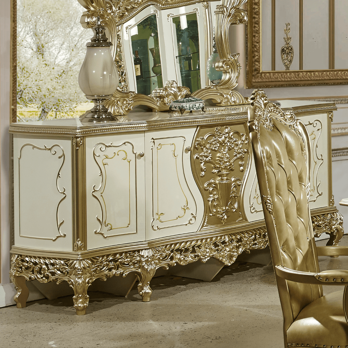 Homey Design HD-1812 Champagne Nightstand by Homey Design at Eve Furniture