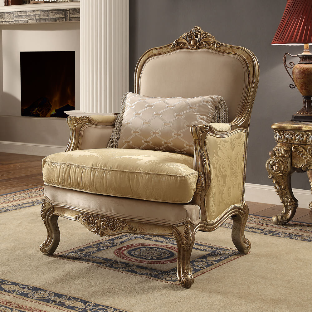 Homey Design HD-2626 Metallic Bright Gold 3-Piece Set by Homey Design at Eve Furniture