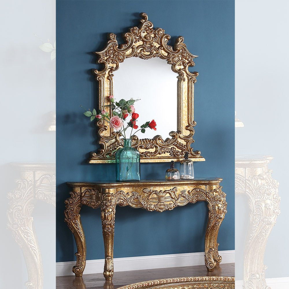 Homey Design HD-328G Marbled Gold Mirror by Homey Design at Eve Furniture