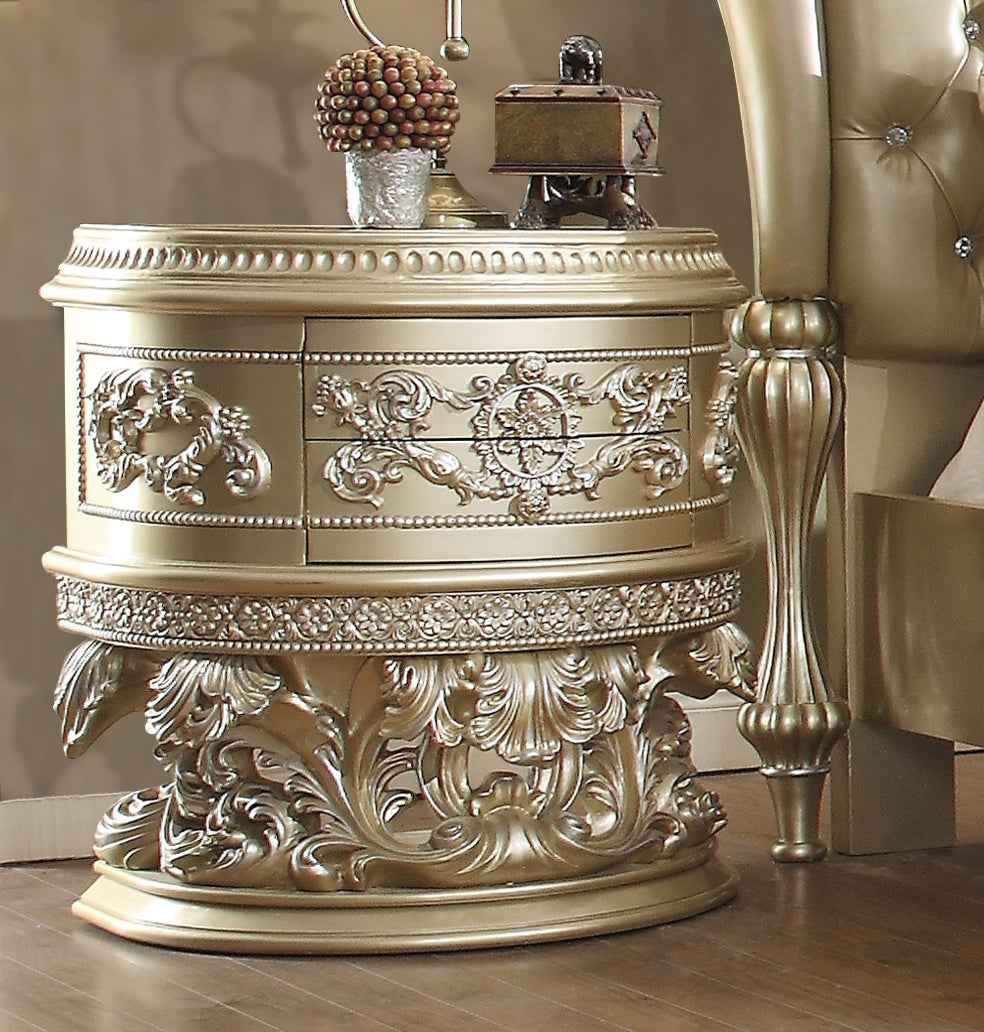Homey Design HD-8022 Champagne Gold Nightstand by Homey Design at Eve Furniture