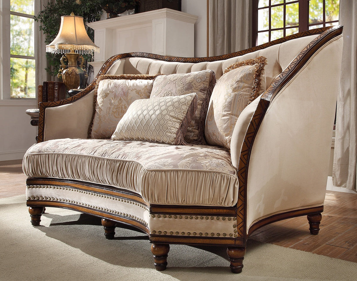 Homey Design HD-823 Dark Oak Loveseat by Homey Design at Eve Furniture