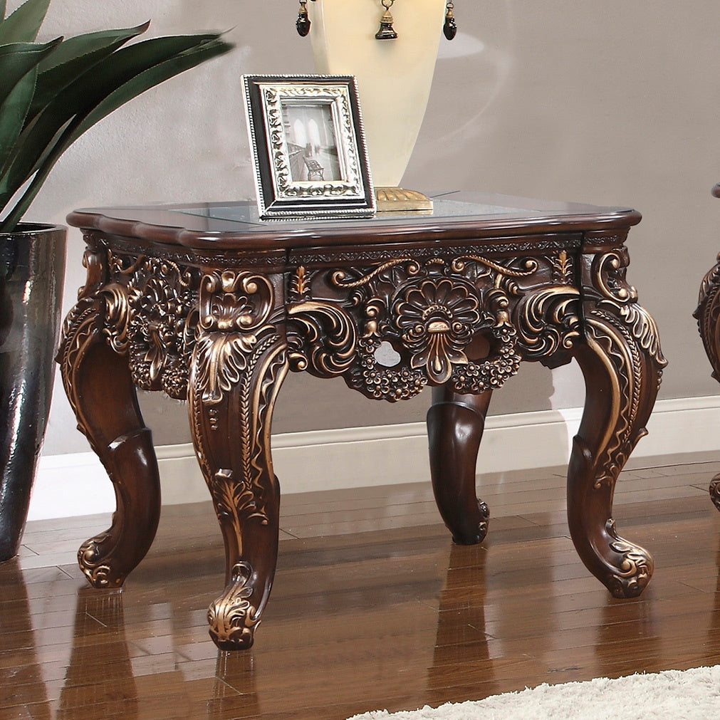 Homey Design HD-998C Cherry Walnut 3-Piece Coffee Table Set