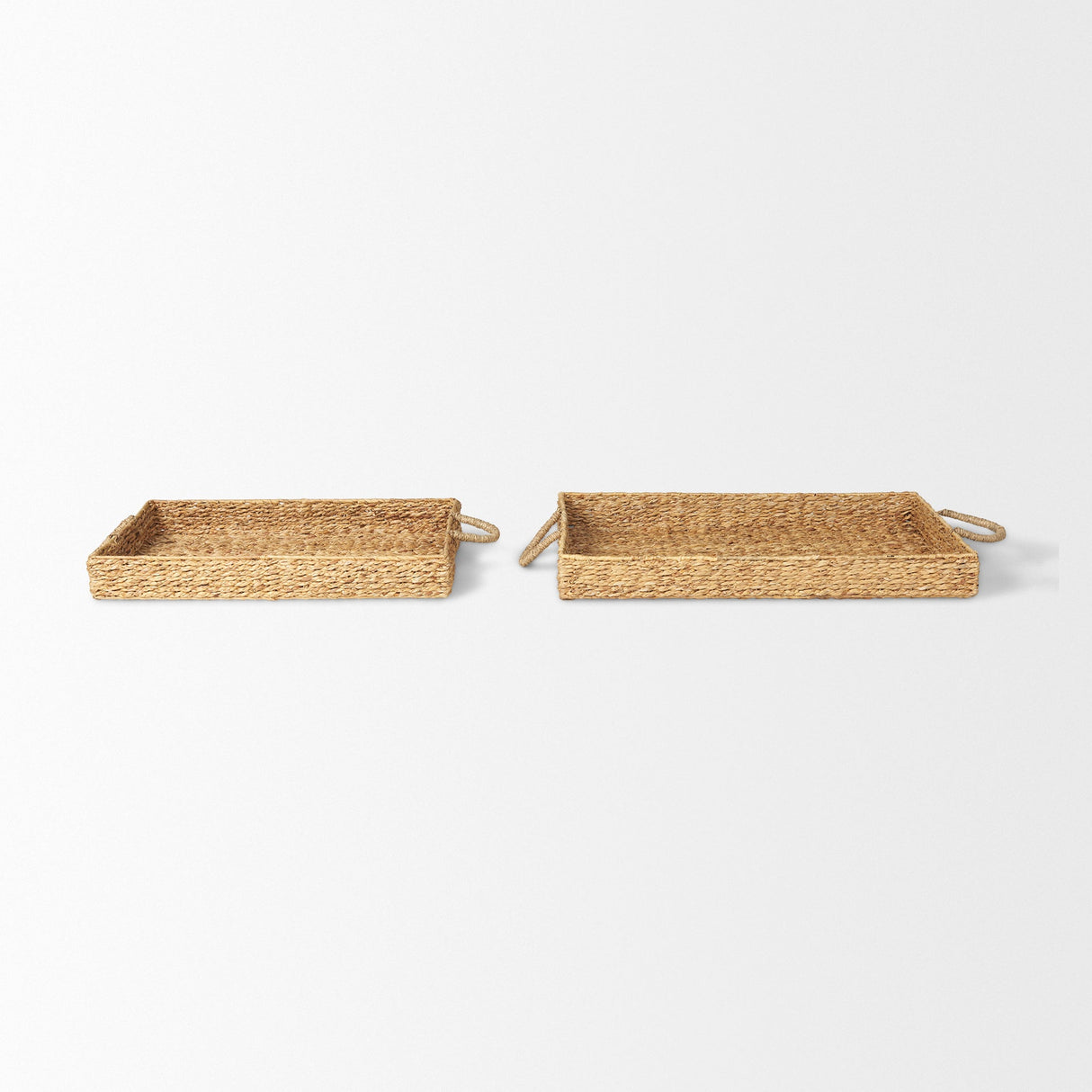 Hona Set of 2 Large Recatangular Nesting Water Hyacinth Trays by Mercana at Eve Furniture
