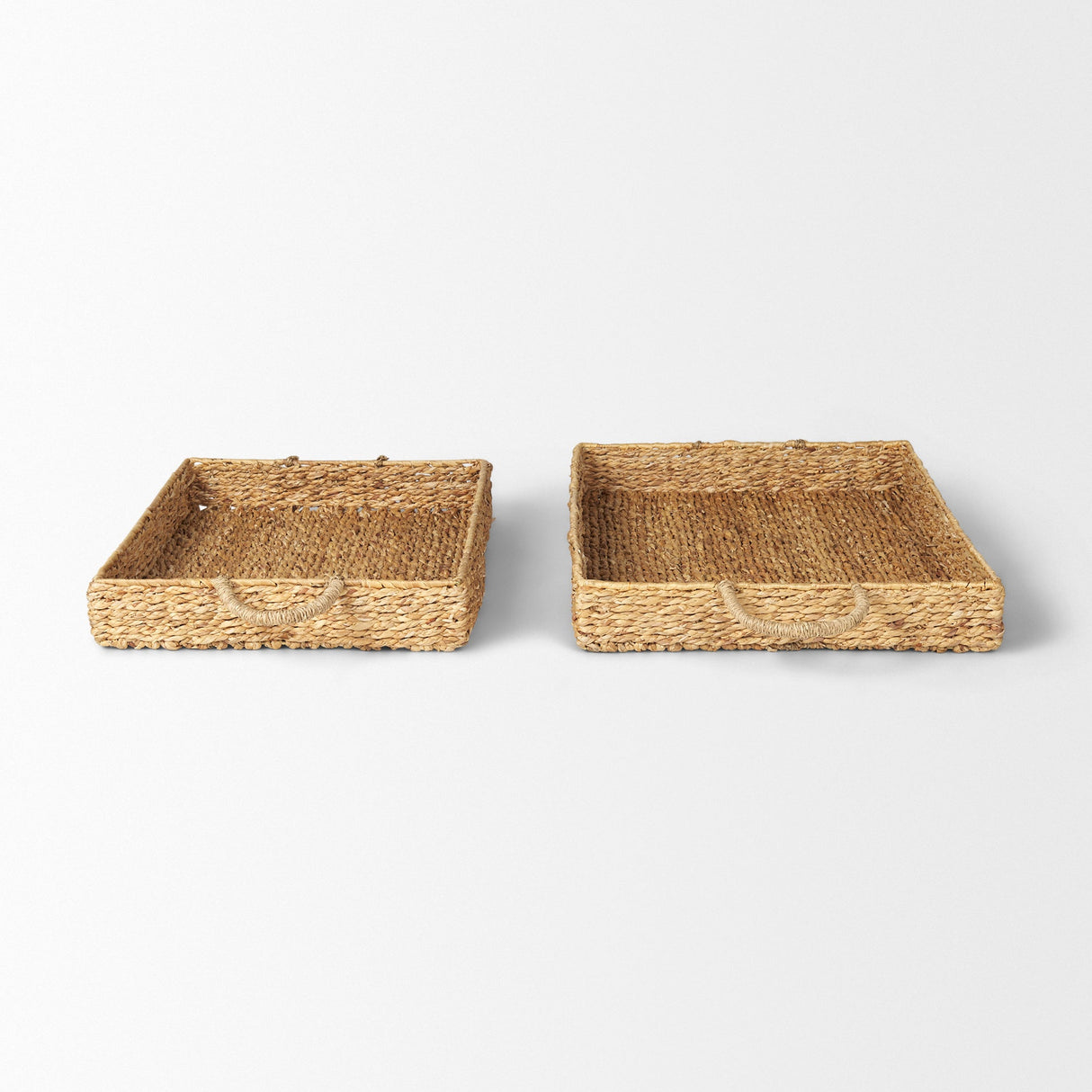 Hona Set of 2 Large Recatangular Nesting Water Hyacinth Trays by Mercana at Eve Furniture