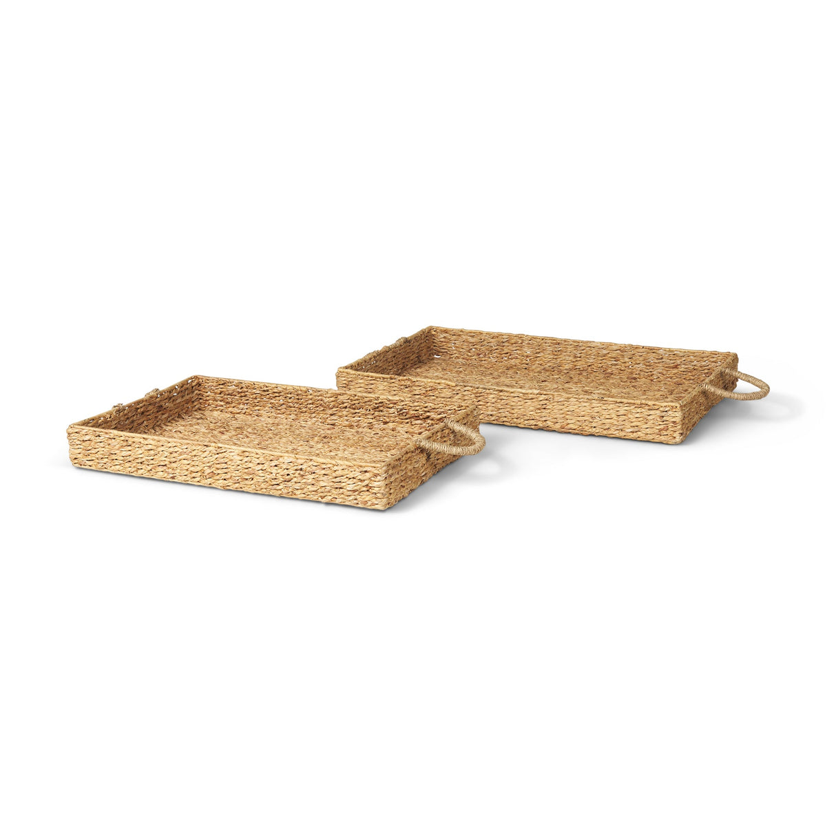 Hona Set of 2 Large Recatangular Nesting Water Hyacinth Trays by Mercana at Eve Furniture