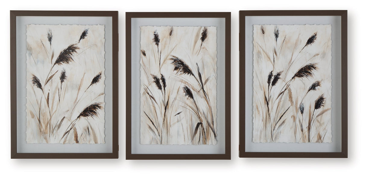 Honslow Brown/Black/White Wall Art (Set of 3) by ASHLEY FURNITURE at Eve Furniture