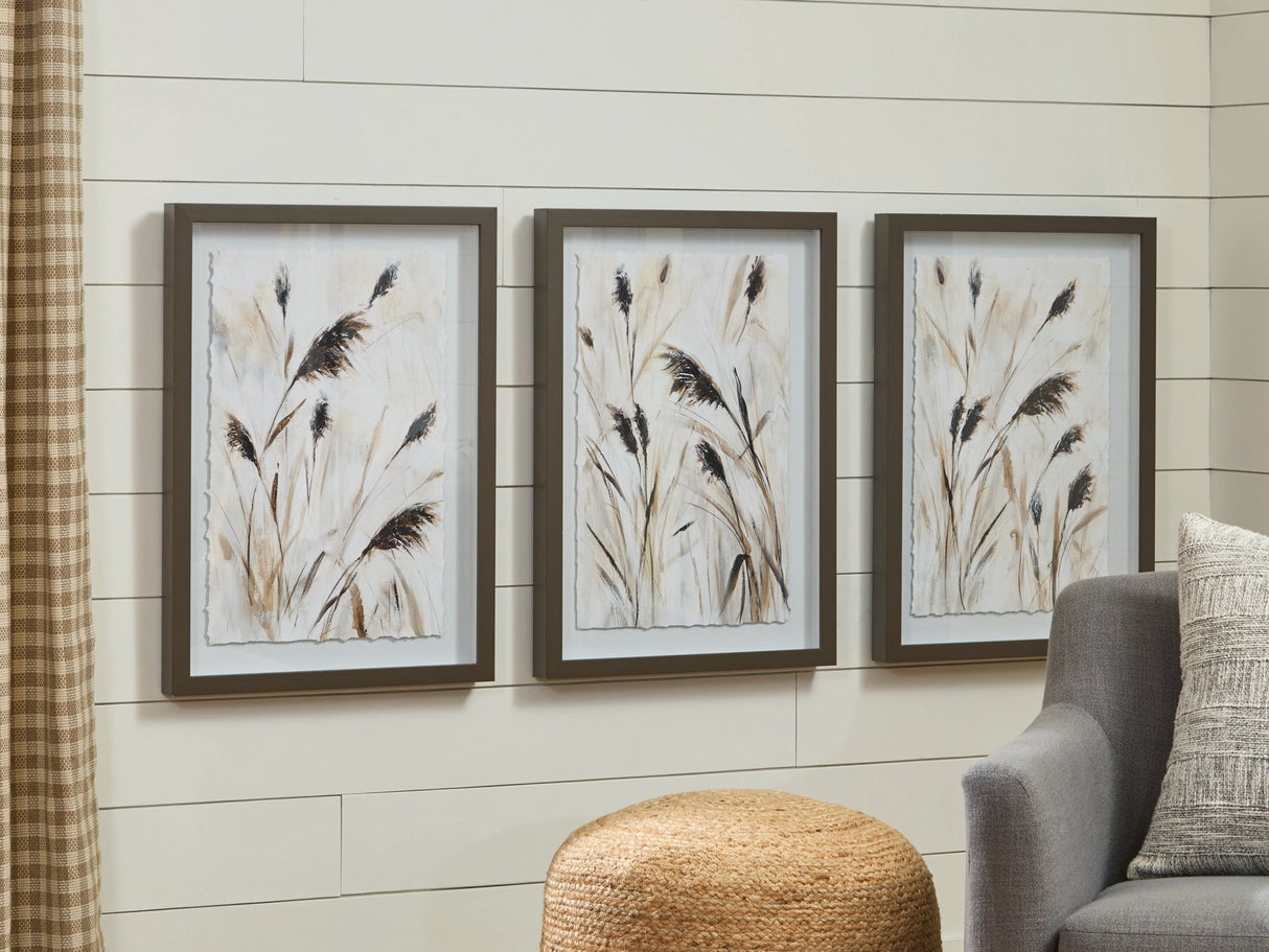 Honslow Brown/Black/White Wall Art (Set of 3) by ASHLEY FURNITURE at Eve Furniture