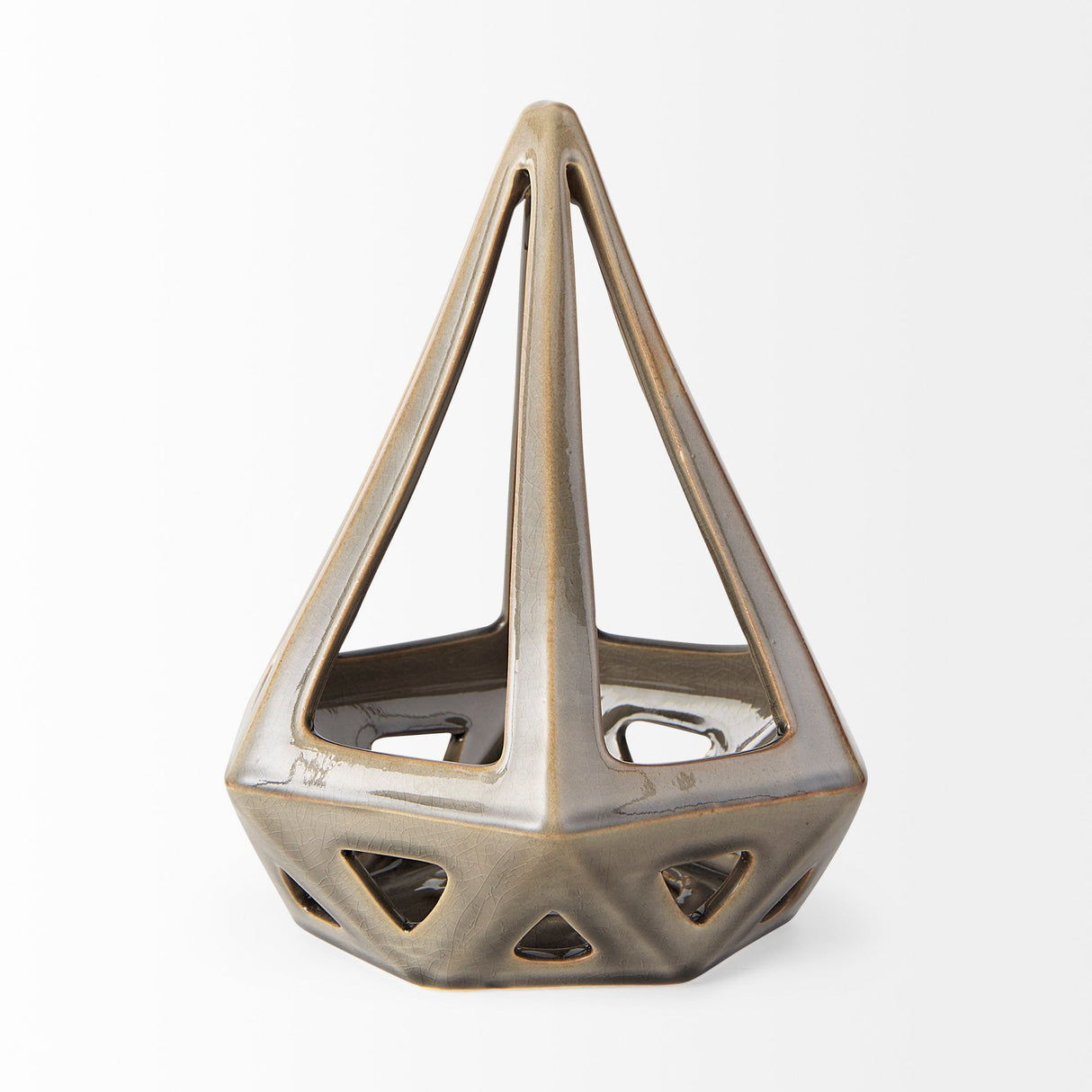 Hood 7.7L x 7.7W x 9.4H Bronze Geometric Ceramic Object by Mercana at Eve Furniture