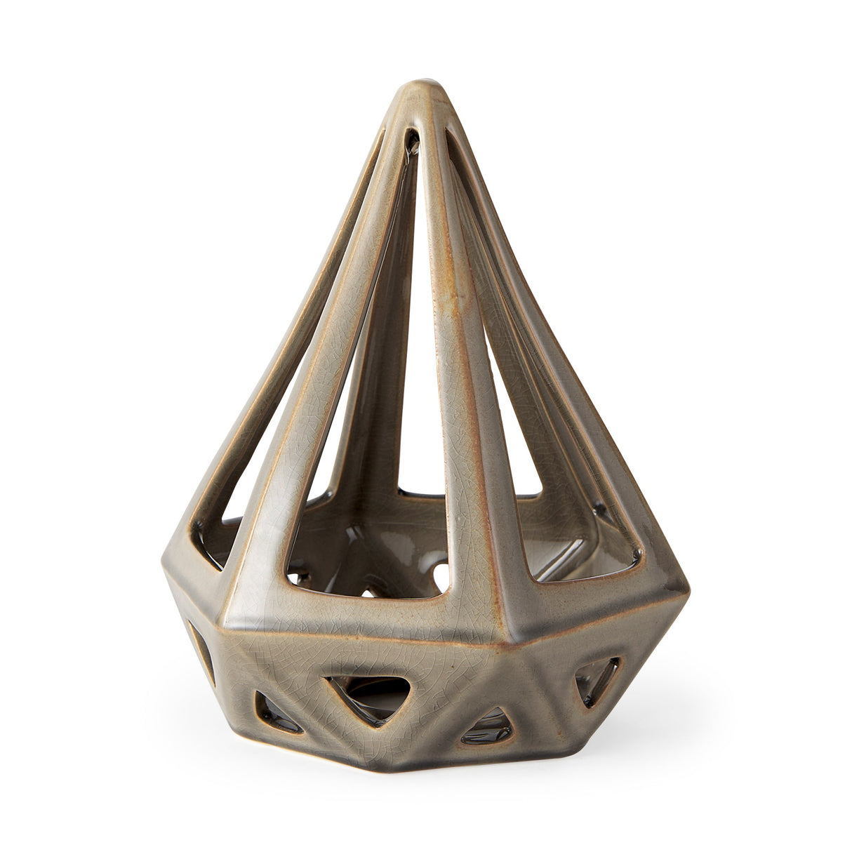 Hood 7.7L x 7.7W x 9.4H Bronze Geometric Ceramic Object by Mercana at Eve Furniture