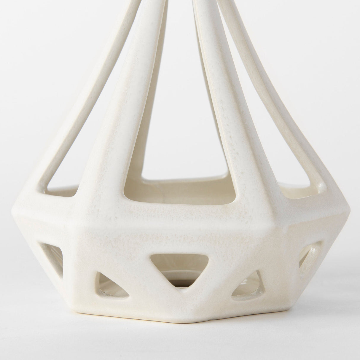 Hood 7.7L x 7.7W x 9.4H White Geometric Ceramic Object by Mercana at Eve Furniture