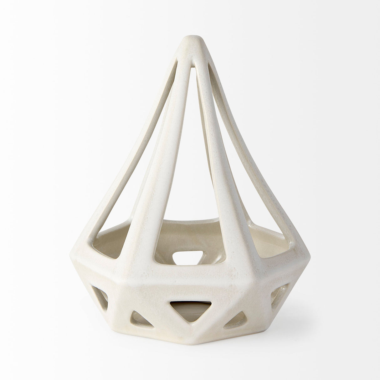 Hood White Geometric Ceramic Object by Mercana at Eve Furniture