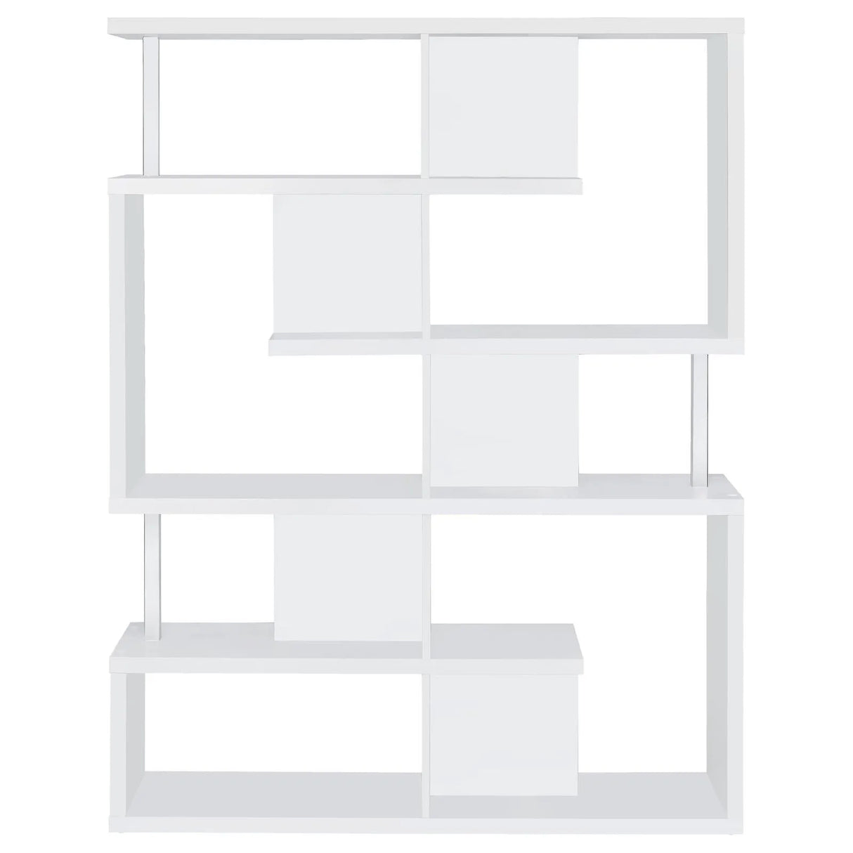 Hoover White/Chrome 5-Tier Bookcase by Coaster at Eve Furniture