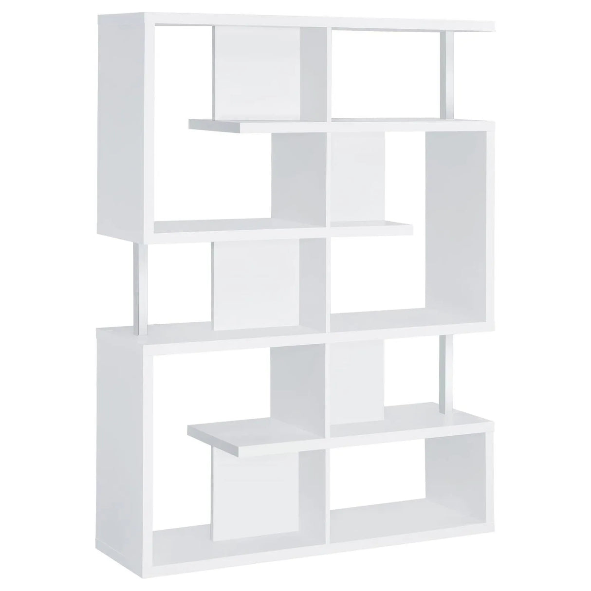 Hoover White/Chrome 5-Tier Bookcase by Coaster at Eve Furniture
