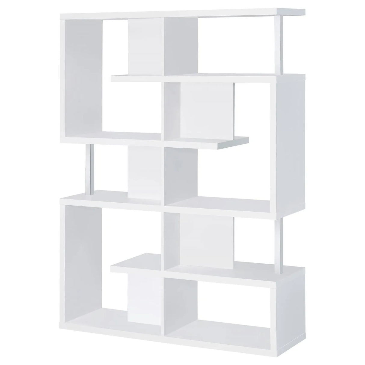 Hoover White/Chrome 5-Tier Bookcase by Coaster at Eve Furniture