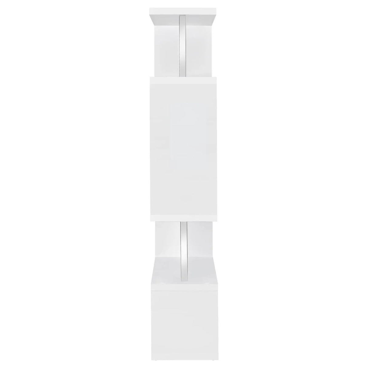 Hoover White/Chrome 5-Tier Bookcase by Coaster at Eve Furniture