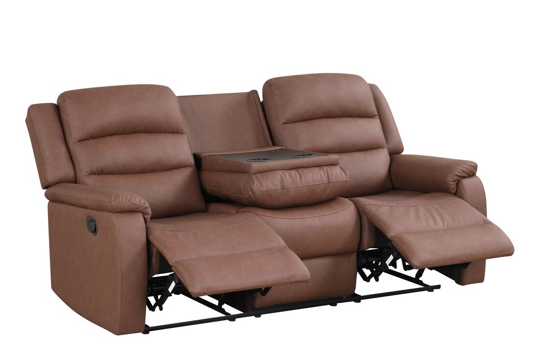 Hope Brown 3-Piece Reclining Living Room Set by Happy Homes at Eve Furniture