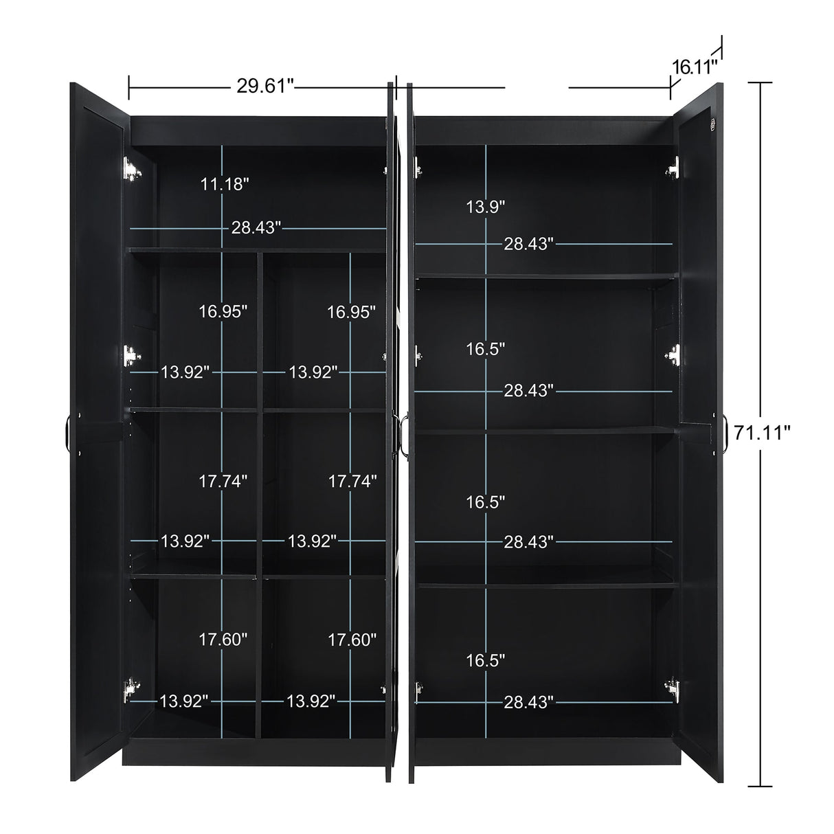 Hopkins Storage Closet 4.0 in Black (set of 2) by Manhattan Comfort at Eve Furniture