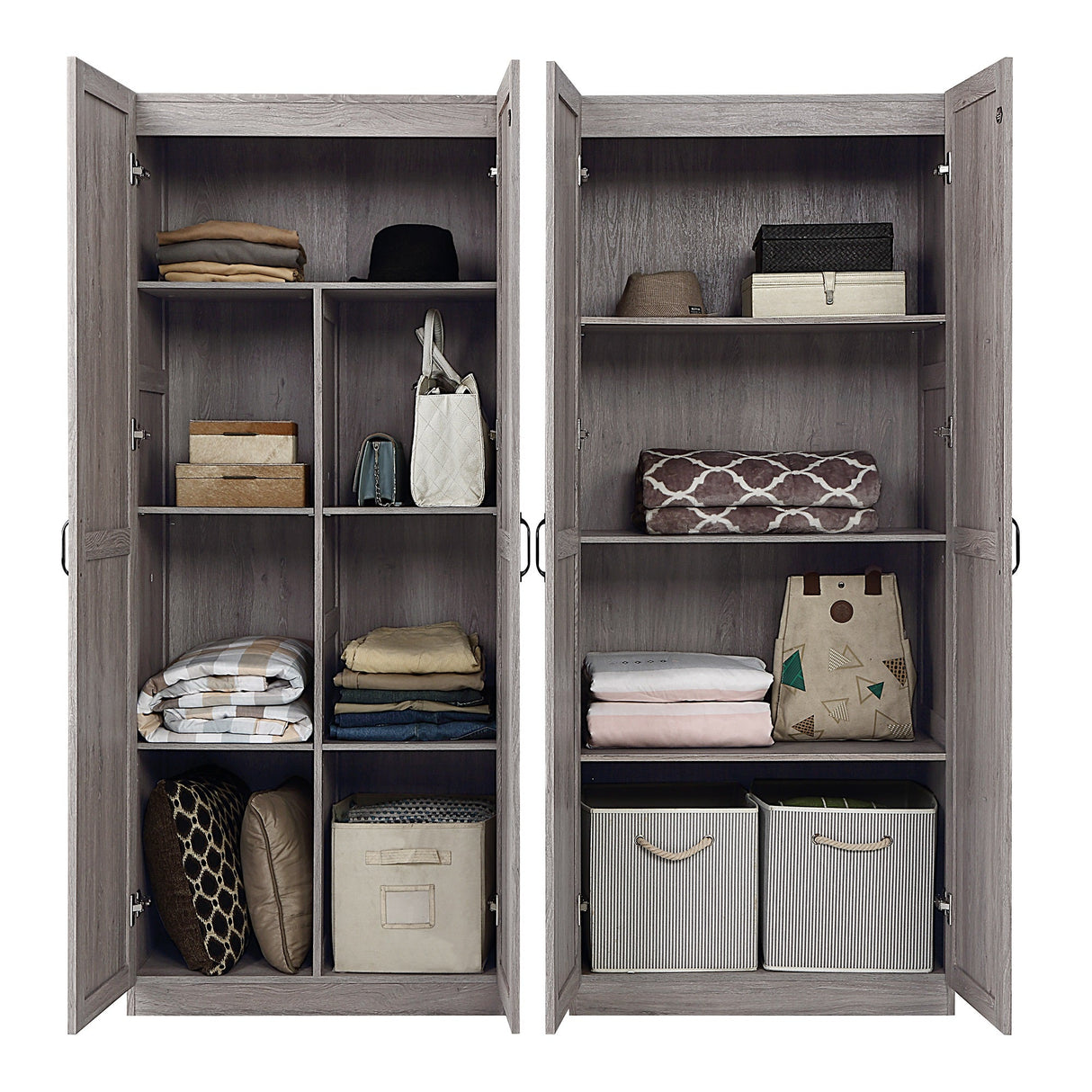 Hopkins Storage Closet 4.0 in Grey (set of 2) by Manhattan Comfort at Eve Furniture