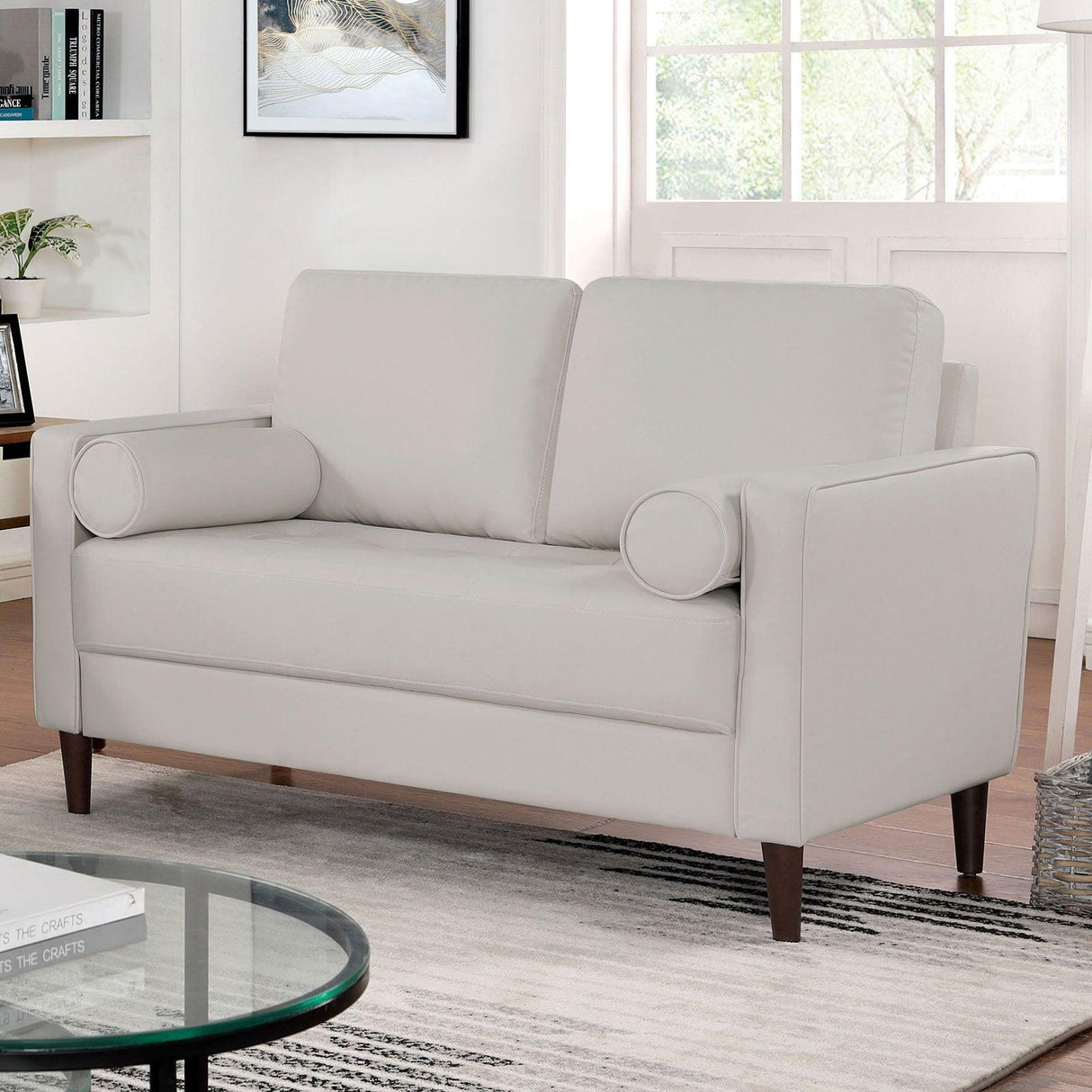 Horgen Off-White Loveseat by Furniture of America at Eve Furniture