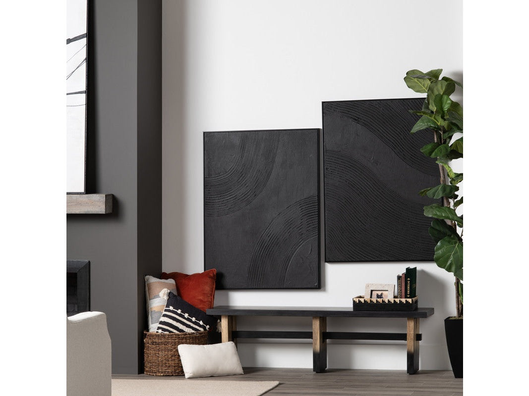 Horizon Black/Tan Bench by Crestview at Eve Furniture